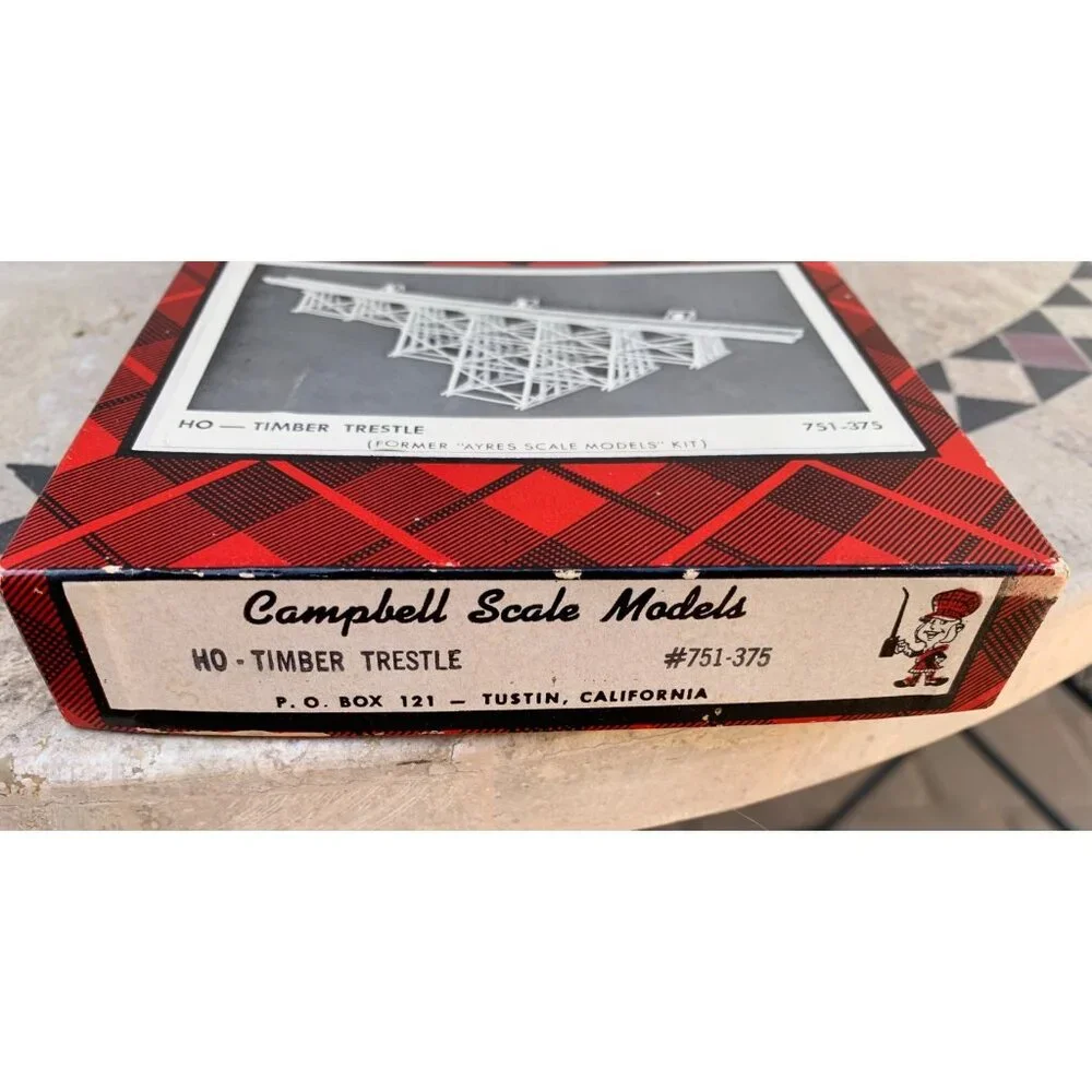Vintage Campbell HO Timber Trestle Bridge Kit #751-375 Craftsman Wood NOS